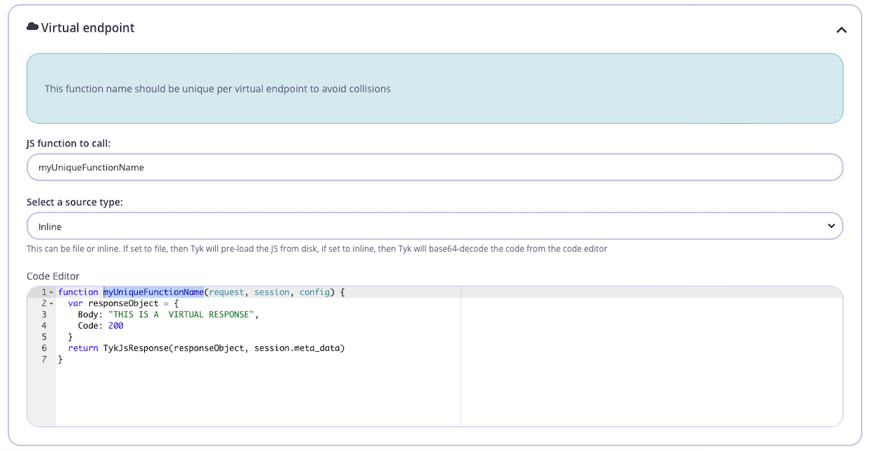 Configuring inline JS code