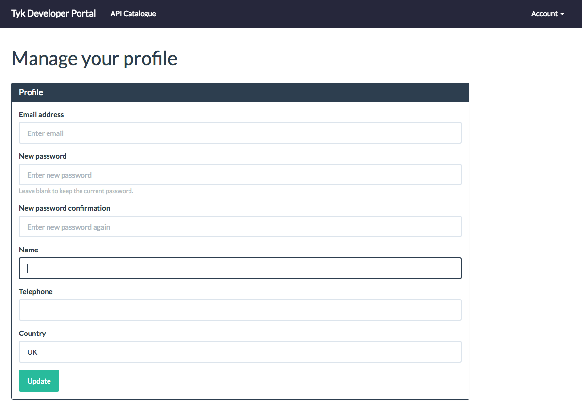 Manage Profile