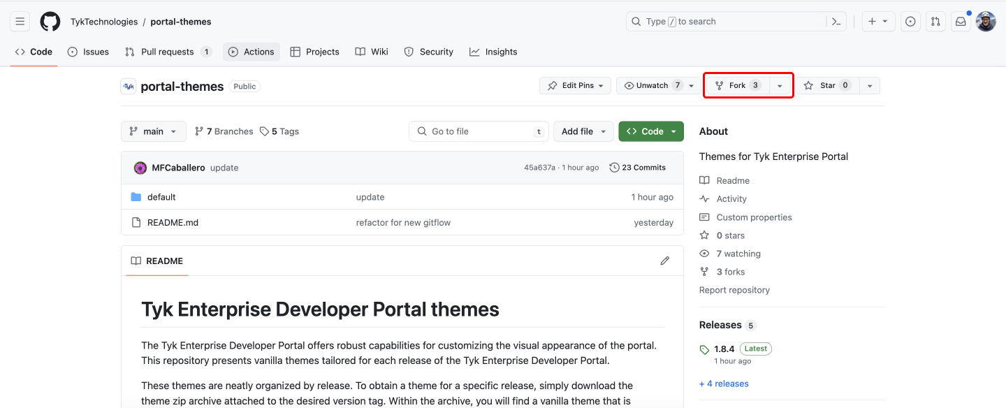 Fork the portal-theme repo