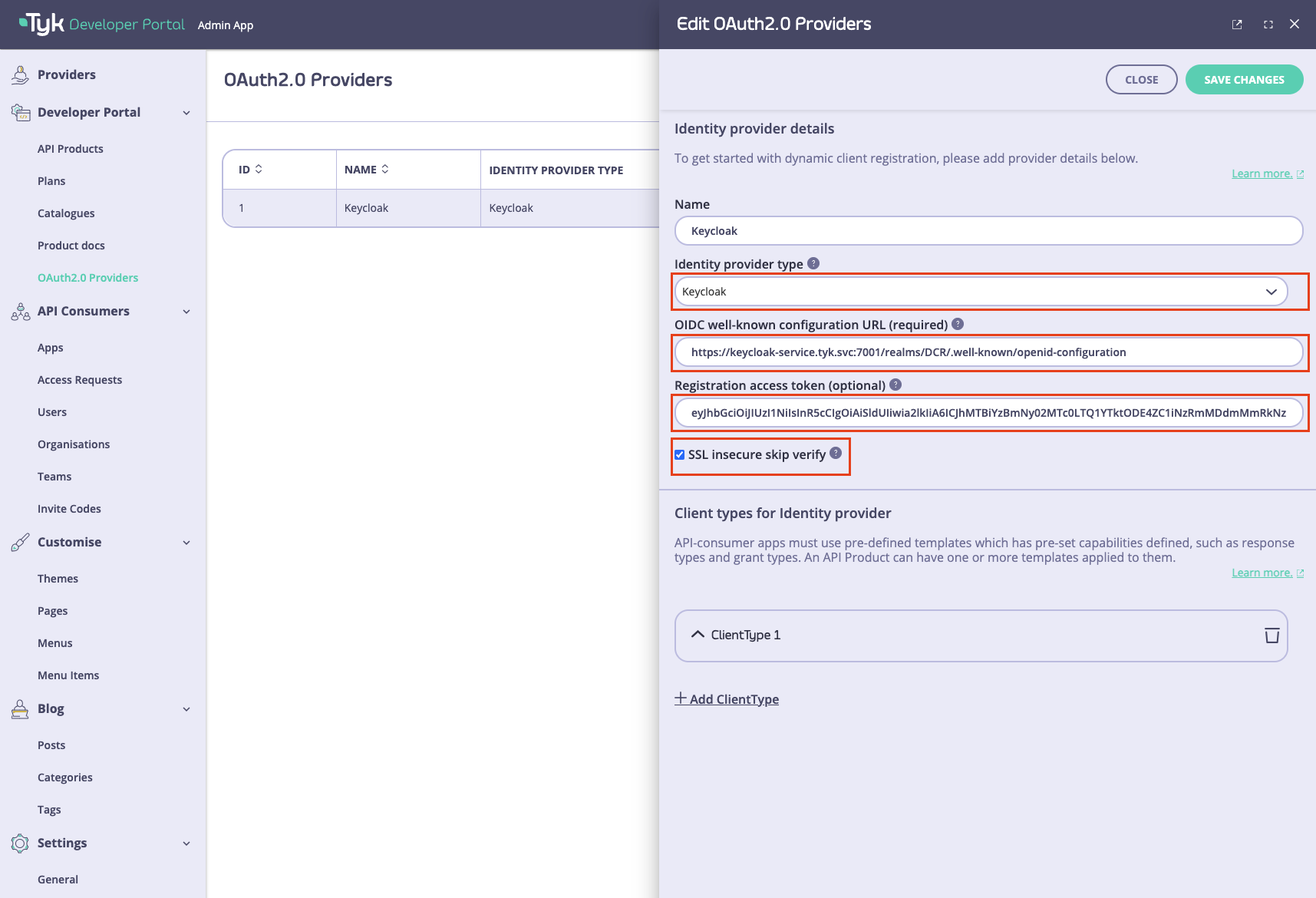 Specify connection setting to the IdP