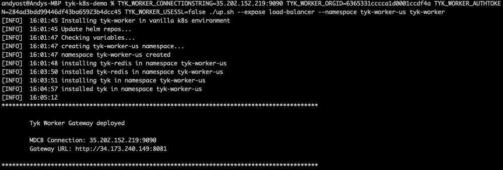 Deploying the tyk-worker-eu namespace