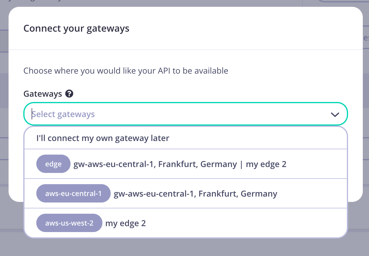 Select your Edge Gateways